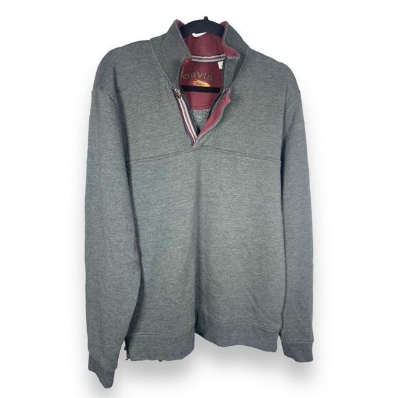 Orvis Charcoal Popover Sweatshirt Charcoal Grey Men’s M - Picture 1 of 4